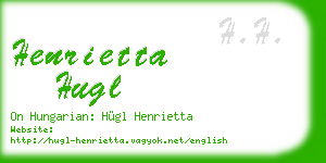 henrietta hugl business card